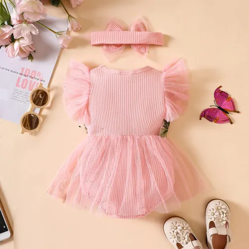 Vista 17 de Mameluco para bebé y niña, ropa floral para el verano, traje de verano