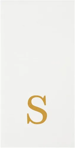 Vista 10 de Luxenap Toallas de invitados de tacto de lino de 15.8 X 7.9 pulgadas, 50 toallas de mano con letras - Letra dorada "S", fuente sans serif