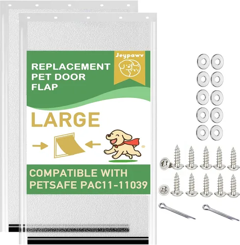 Vista 14 de Solapas grandes de repuesto para puerta con soporte de metal, tornillos y arandelas de acero inoxidable 304, compatibles con PetSafe Freedom