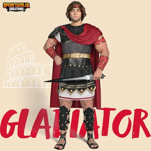 Vista 2 de Spooktacular Creations Brave Men - Conjunto de disfraz de gladiador romano