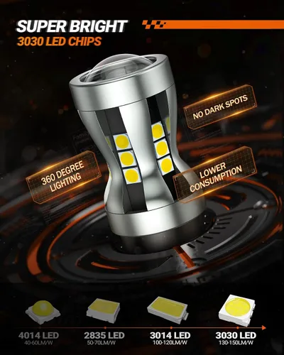 Vista 5 de SEALIGHT Bombilla LED 921 Luz de Reversa con Chips LED SMD 3030, 912 906 904 W16W T15 Bombilla LED 921 con Proyector de Reemplazo para Luces
