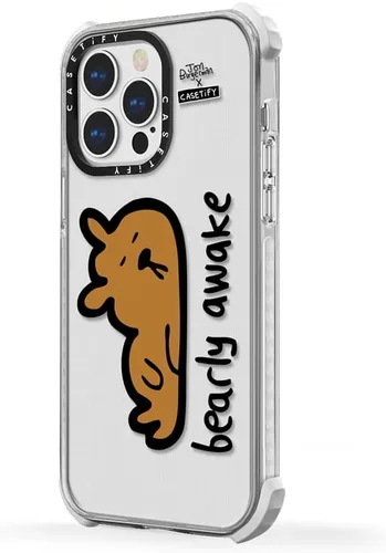 Vista 2 de CASETiFY Funda Ultra Impact para iPhone 13 Pro - Bearly Awake - Clear Frost