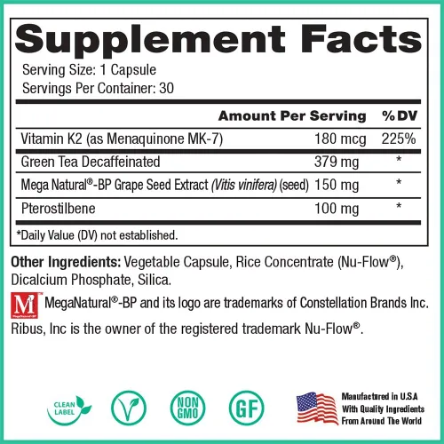 Vista 3 de Peak BP Platinum, suplemento de presión arterial con vitamina K2, 30 porciones