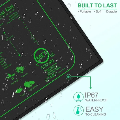 Vista 5 de GYTF Alfombrilla térmica para plántulas de 21W para germinación de semillas, almohadilla térmica impermeable de 10" x 20.75" para germinación
