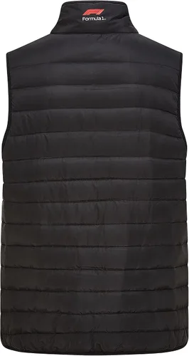 Vista 2 de Formula 1 - Chaleco acolchado con cremallera completa para hombre, Mercedes-AMG Petronas, negro, talla S
