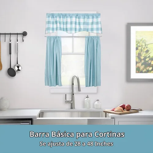 Vista 2 de Barra de cortina simple de 28 x 48 pulgadas, color espresso