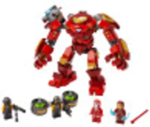 Vista 2 de LEGO Marvel Avengers Iron Man Hulkbuster Versus A.I.M. Agent 76164, genial, interactivo, juego de los Vengadores de construcción de ladrillos
