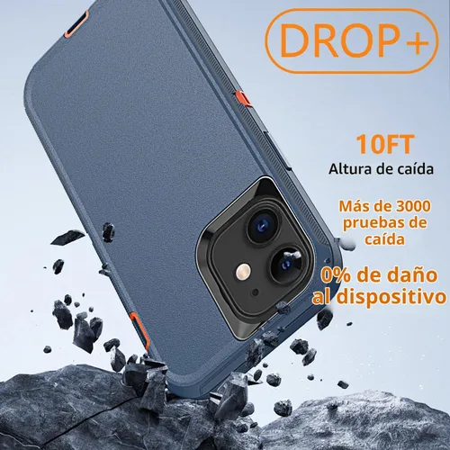 Vista 4 de YmhxcY Funda para iPhone 11 a prueba de golpes, a prueba de caídas, a prueba de polvo, a prueba de caídas, 3 capas, duradera, funda de teléfono