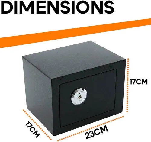 Vista 7 de Caja fuerte pequeña con llave/caja fuerte de alta seguridad/cerradura de acero segura/oficina en casa caja de almacenamiento para dinero