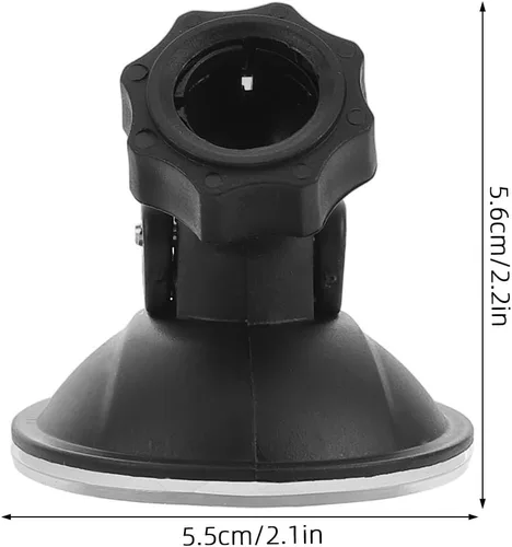 Vista 2 de Soporte de ventosa para cámara de tablero de automóvil con base ajustable de cabeza de bola de 360°, soporte de cámara para espejo retrovisor