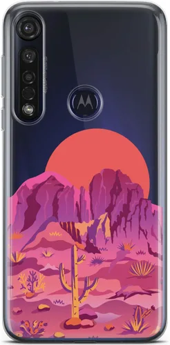 Vista 10 de Mertak Funda de teléfono compatible con Motorola Edge + Moto G9 G8 Plus G7 Play Power Z4 Slim Light Design Cover Tropical Abstract Girls Flamingo