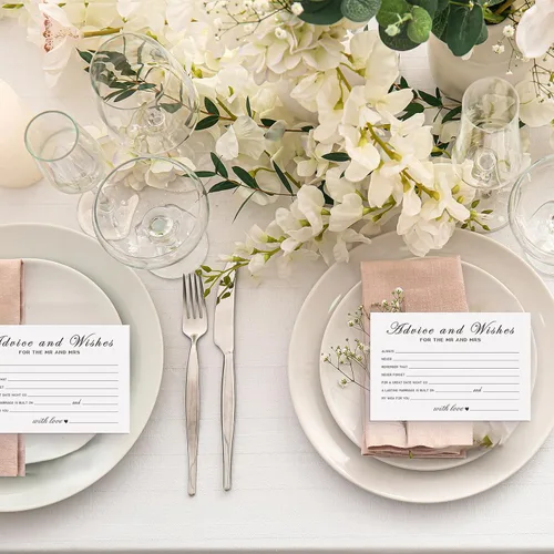 Vista 6 de Tarjetas de consejos y deseos para las nuevas parejas, señor y señora, novia y novio, recién casados, 50 tarjetas perfectas de consejos de boda