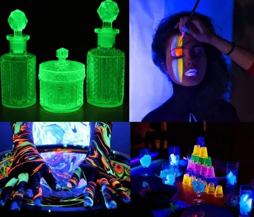 Vista 3 de Luz LED negra, tubo LED de 6 W, luz negra para repuesto de bombillas negras, póster de luz negra, arte UV, dormitorio, luces negras para fiestas