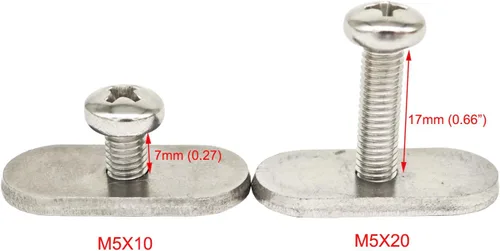 Vista 4 de 4 Pcs Rail Track Screws Track Nuts Boat Kayak Rail Slide Track Fitting