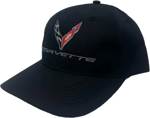 Vista 3 de C8 Corvette Performance - Gorra de microfibra StayDri de próxima generación, con licencia oficial de GM (negro)