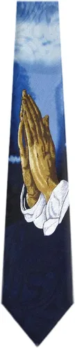 Vista 2 de Buy Your Ties Corbata Novedad Tema Cristiano Hombre Negro y marrón.