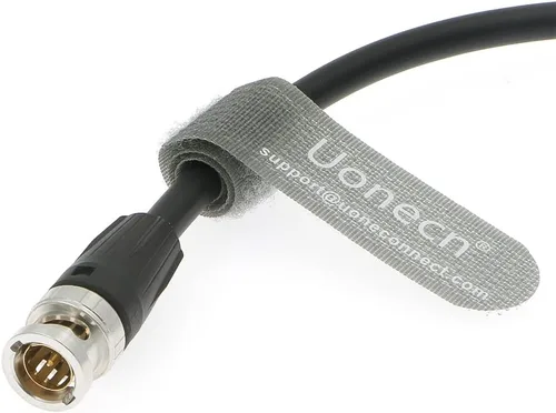 Vista 5 de Uonecn Cable protector SDI HD Cable SDI aisladores galvánicos BNC macho a ángulo recto BNC hembra para cámara RED-Komodo 20CM (negro)