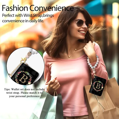 Vista 2 de Cartera delgada para tarjetas de crédito RFID para mujer, mini-cartera pequeña para mujer, carteras para tarjetas para mujer, delgada, cartera