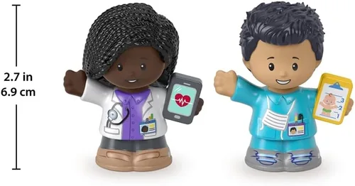 Vista 5 de F-Price - Paquete de figuras de juguete ~ Juego de figuras de inicio de historias - HBW65 ~ Figuras de médico y enfermera, morado, blanco, azul, gris