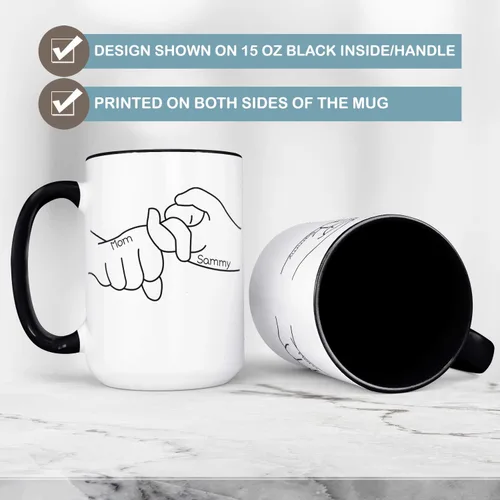 Vista 3 de ASL Friend Sign - Taza de café de cerámica personalizada, 11 o 15 onzas