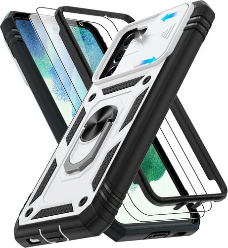 Vista 193 de Gritup Funda para Google Pixel 6 con cubierta deslizante para cámara y protector de pantalla (2 unidades), soporte de anillo giratorio 360°, funda