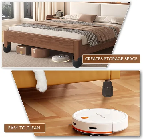 Vista 4 de Elevadores de cama resistentes, elevadores de muebles con abrazadera de tornillo ajustable que soporta 1,000 libras, elevación de 2.36 a 3.15