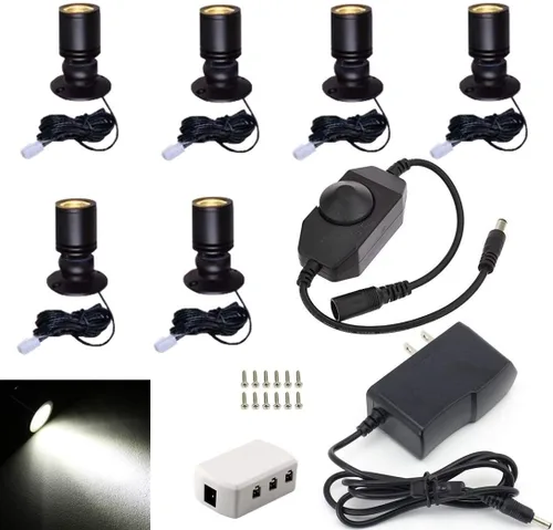 Vista 11 de Jorunhe 1.5w blanco LED mini superficie montada luz gabinete de joyería