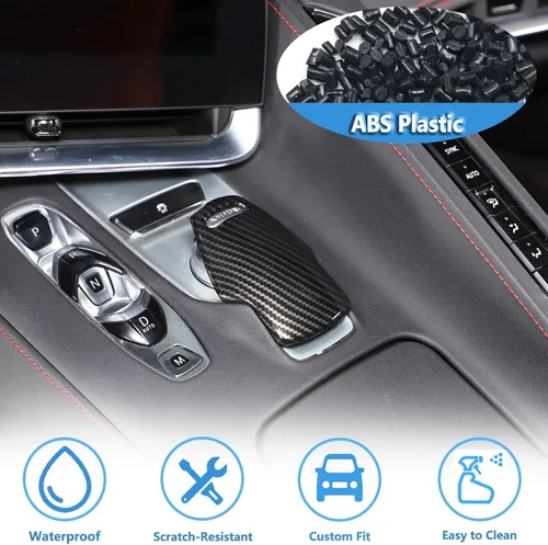 Vista 3 de Cubierta de protección de la cabeza de la perilla de la palanca de cambios, ABS, 1 unidad compatible con Corvette C8 Stingray 2020 2021 2022 2023