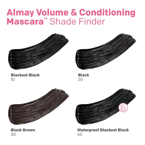 Vista 7 de Almay Máscara de volumen y acondicionador, hidratante durante todo el día, 40 negro más negro impermeable, 0.27 onzas líquidas