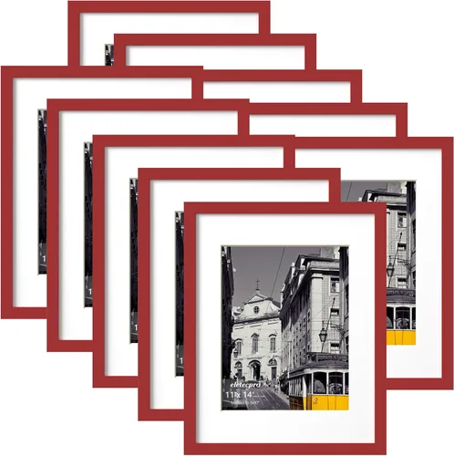 Vista 102 de eletecpro Juego de 5 marcos de fotos de 8 x 10 pulgadas, collage de fotos, decoración de pared, fotos de 5 x 7 con paspartú o de 8 x 10 pulgadas sin
