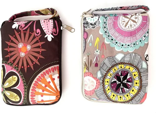 Vista 9 de NC - Bolsas grandes plegables, impermeables, ligeras, duraderas, reutilizables, resistentes, para compras diarias, estilo floral colorido con cierre