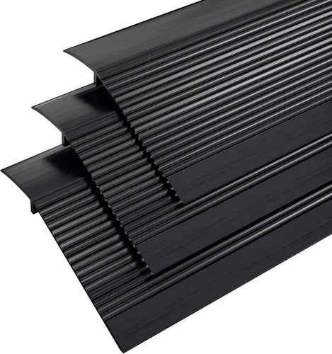 Vista 16 de Tira de transición de piso de metal, umbral de aluminio para puertas, para espacio de 0.4″ a 1.6″, para puertas, azulejos, madera, vinilo Negro