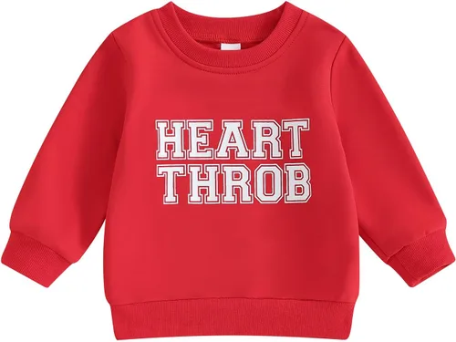 Vista 63 de Traje de San Valentín para bebé, niña, niño, traje de San Valentín, sudadera de manga larga con estampado de corazón