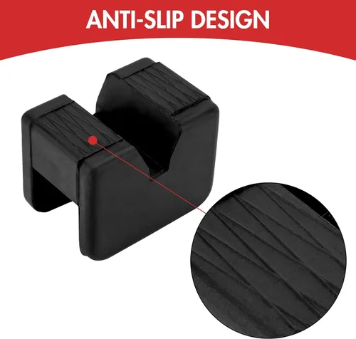 Vista 4 de Toolly Paquete de 4 adaptadores de almohadilla para soporte de gato, 2-3 toneladas universal de goma resistente con marco ranurado riel protector
