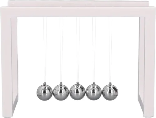 Vista 10 de Bola de péndulo de equilibrio, juguete de péndulo de escritorio con bolas de hierro y soporte acrílico, artilugio de ciencia física para aliviar