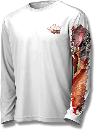 Vista 2 de Strike Zone Jason Mathias Art - Camiseta de pesca de manga larga UPF 50+ de alto rendimiento