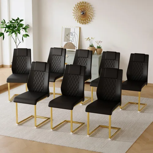 Vista 24 de gopop Juego de 4 sillas de comedor, modernas sillas de cocina y comedor con patas de metal galvanizado, sillas laterales tapizadas para comedor
