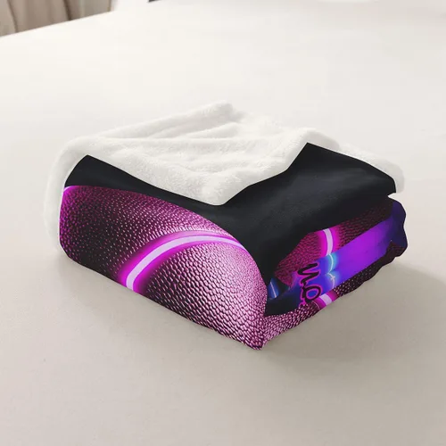 Vista 7 de Erosebridal Manta de baloncesto rosa para sofá para niños y niñas, manta de forro polar con temática deportiva, manta de sherpa brillante