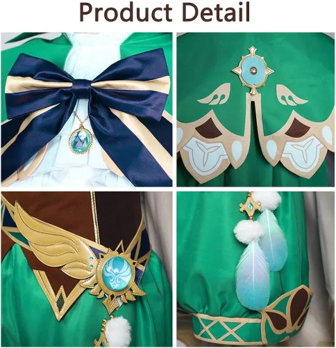 Vista 4 de Genshin Impact Venti - Disfraz de cosplay para adultos uniforme de Barbatos para Halloween Navidad mascarada