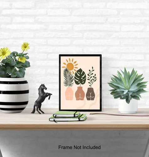 Vista 5 de Decoración moderna de baño de mediados de siglo, estética, arte moderno, tocador, arte contemporáneo, decoración de pared de baño para mujer