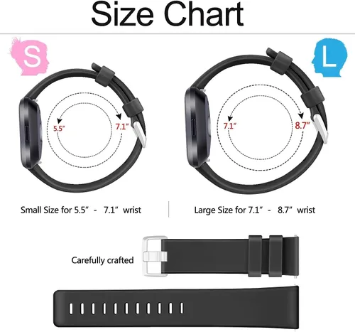 Vista 2 de Paquete de 6 correas deportivas compatibles con Fitbit Versa 2 / Fitbit Versa / Versa Lite / Versa SE, correas de repuesto clásicas de silicona