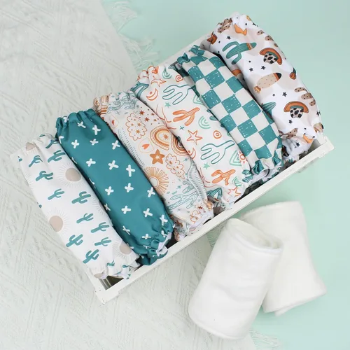 Vista 3 de Mama Koala Pañales de tela para bebé 3.0 con 6 insertos, con 2 bolsas reutilizables para húmedo y seco