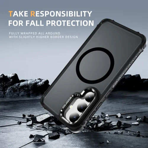 Vista 3 de para Galaxy S24 Plus Funda Magnética, Funda Resistente y Rugosa con Protección contra Caídas [Compatible con Carga Inalámbrica Rápida] Funda