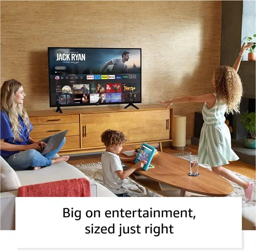 Vista 2 de Amazon Fire TV 32″ Series 2 (último modelo) como nuevo. TV inteligente HD con control remoto por voz Alexa del Fire TV. Reproduce TV en vivo sin