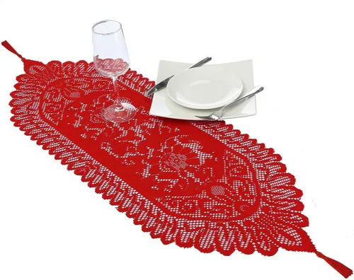 Vista 9 de rockcloud Camino de mesa de encaje para decoración de banquetes de boda, decoración de mesa de fiesta de Navidad, blanco, 13 x 70 pulgadas White E