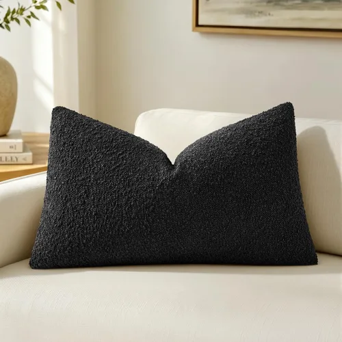 Vista 16 de MIULEE - Funda de almohada lumbar texturizada para cama, 12 x 20 pulgadas, color beige Pack of 1 Textured Neutral Couch Throw Pillow Cover, Accent