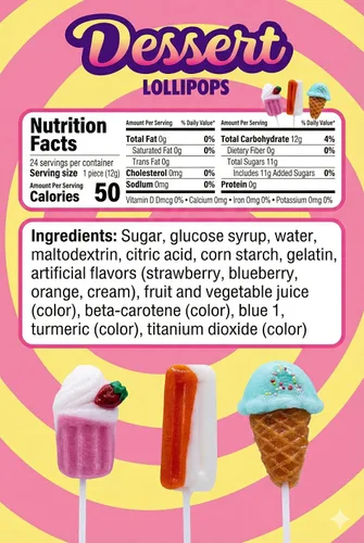 Vista 2 de Paletas de postre de caramelo de 24 unidades, batido, helado y paleta, crema de fresa, crema de naranja y lechones de crema de arándanos