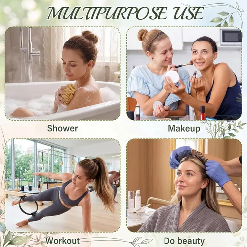 Vista 7 de Shappy 9 piezas de peine elástico circular completo de plástico flexible peine de círculo elástico diadema para el cabello para mujeres y niñas