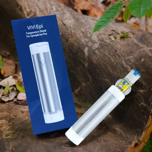 Vista 2 de VIVI Epi - Funda de transporte portátil para EpiPens - Funda de viaje para bolígrafos de epinefrina Mylan/Viatris - Aislada para frío y calor