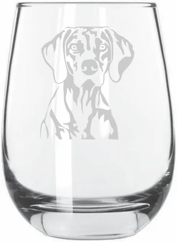 Vista 367 de Shar Pei (chino) - Vaso de vino sin tallo grabado para perro, 15.25 onzas